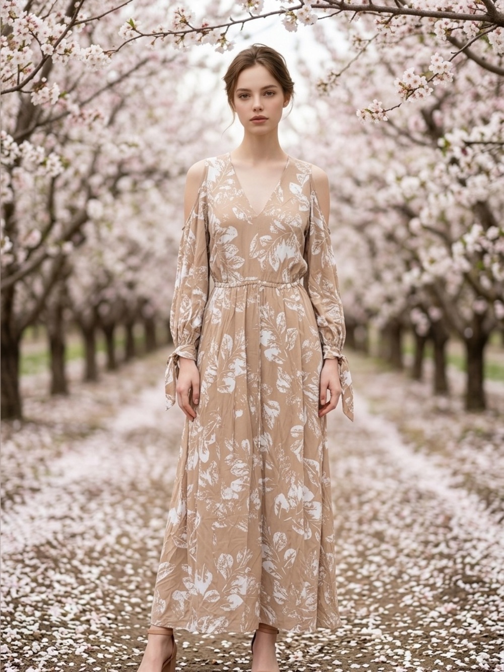 Chic Long Sleeve Floral Dress